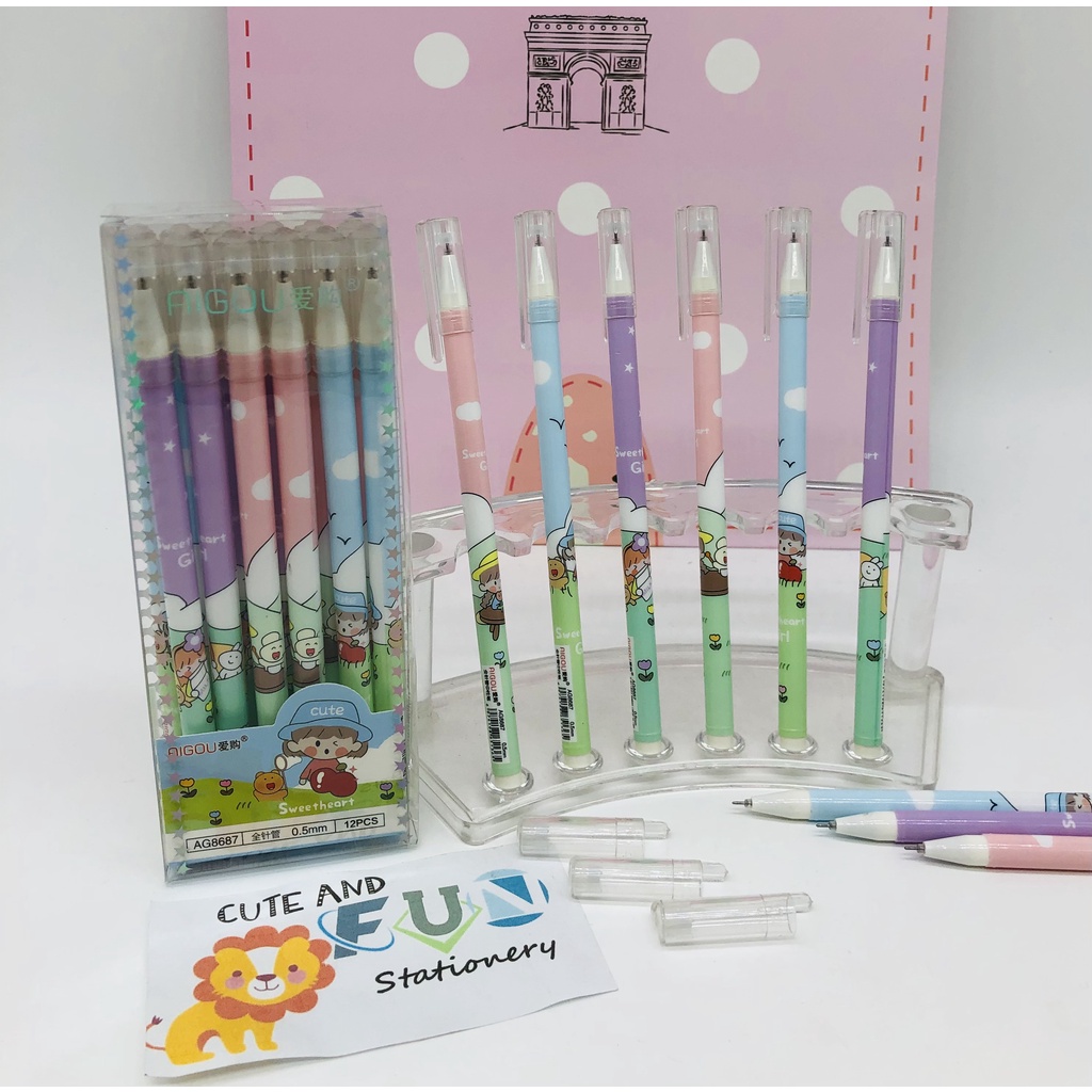 

(12 PCS) PULPEN GEL AG-8687 CUTE GIRL / BALL PEN / PENA
