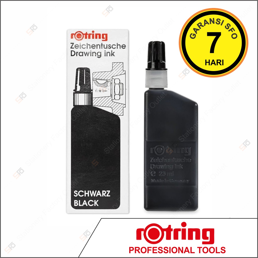 

Tinta Drawing Pen Rotring 23ml Hitam - Ink Bottle 23 Ml Black