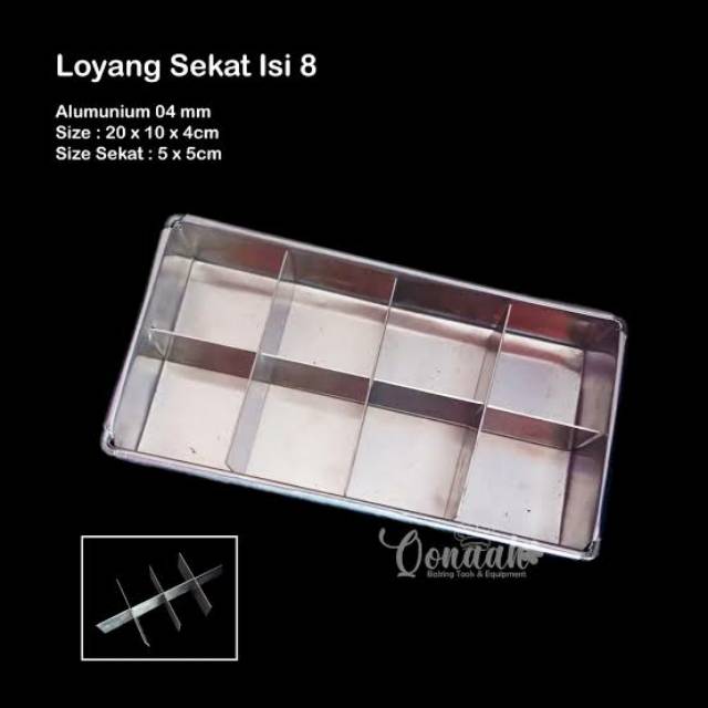 Loyang plus sekat brownies  20x10 sekat 5x5