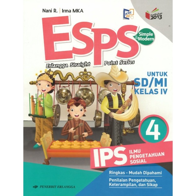 0023000460 - BUKU ERLANGGA (ORIGINAL) ESPS IPS SD/MI KELAS 4 K2013