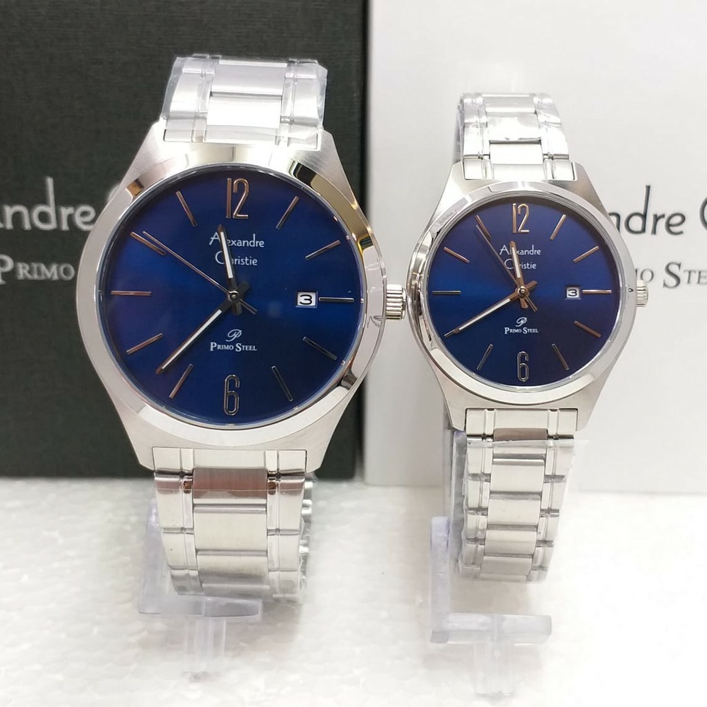 AC alexandre Christie 1009 Md Couple original  stainless steels silver blue