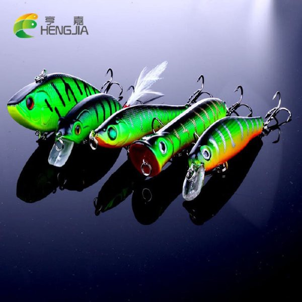 Lure Minnow 5pcs Fishing Lure Set Minnow Topwater Popper VIB Pencil