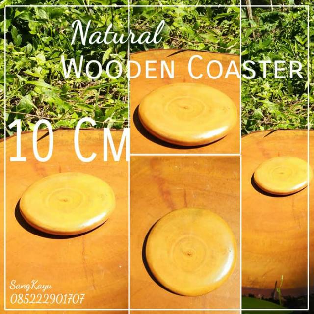 Wood wooden coaster 10 cm Tatakan kayu Tatakan gelas cangkir kopi teh