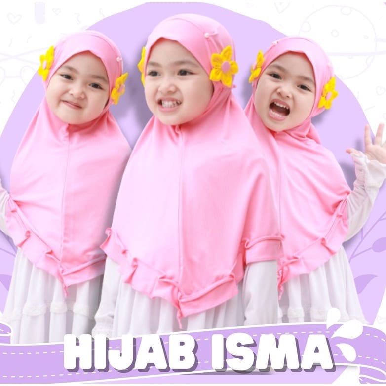 HIJAB ANAK UKURAN PAUD,TK,SD USIA 3,4,5,6 TAHUN MODEL TERBARU/HIJAB ISMA