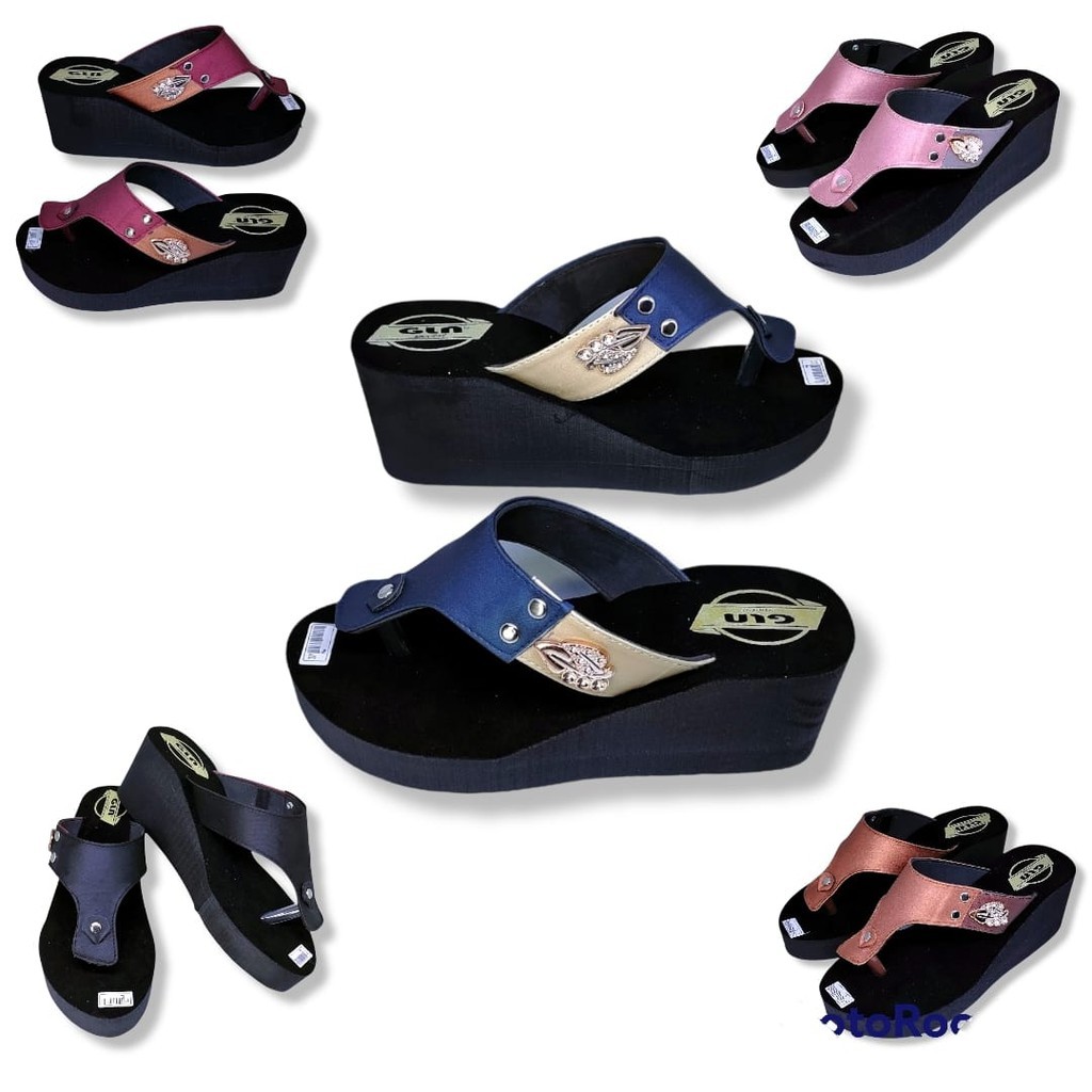 Sandal wedges wanita dewasa variasi keling terlaris