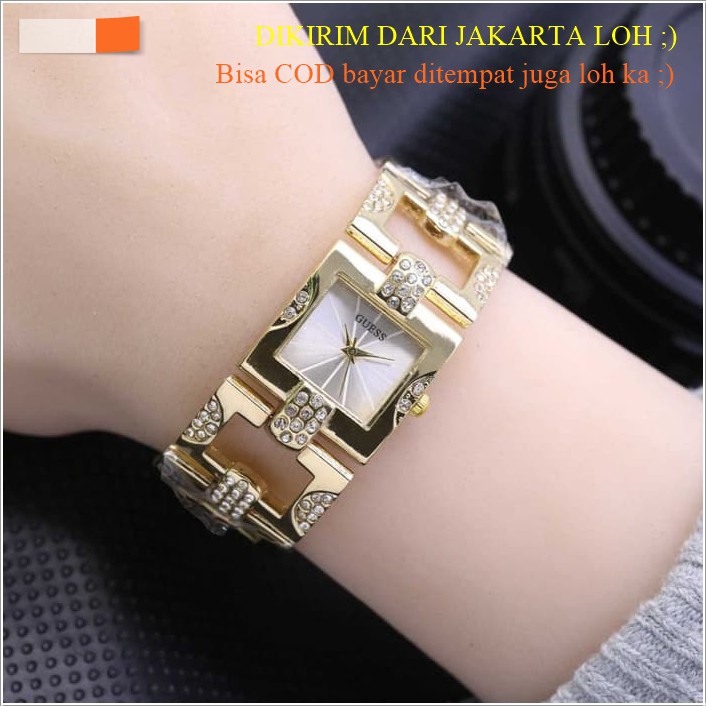 Jam Tangan Wanita Analog Simple Guess Original Anti Air - Putih