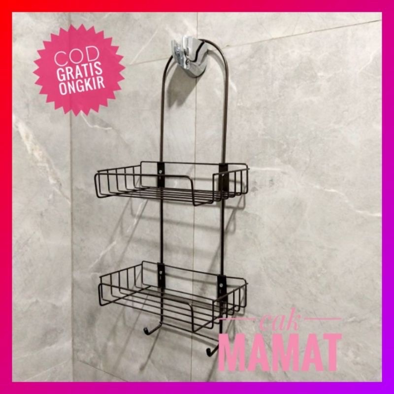 Rak Shampo Minimalis Rak Besi Rak Make up Rak Gantung Susun 2