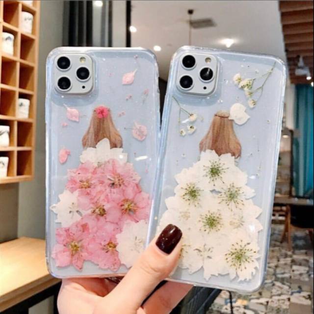 Real Dried Flower Case Iphone 6 7 8 X 11 Pro Max Casing Bunga Kering Asli Dry