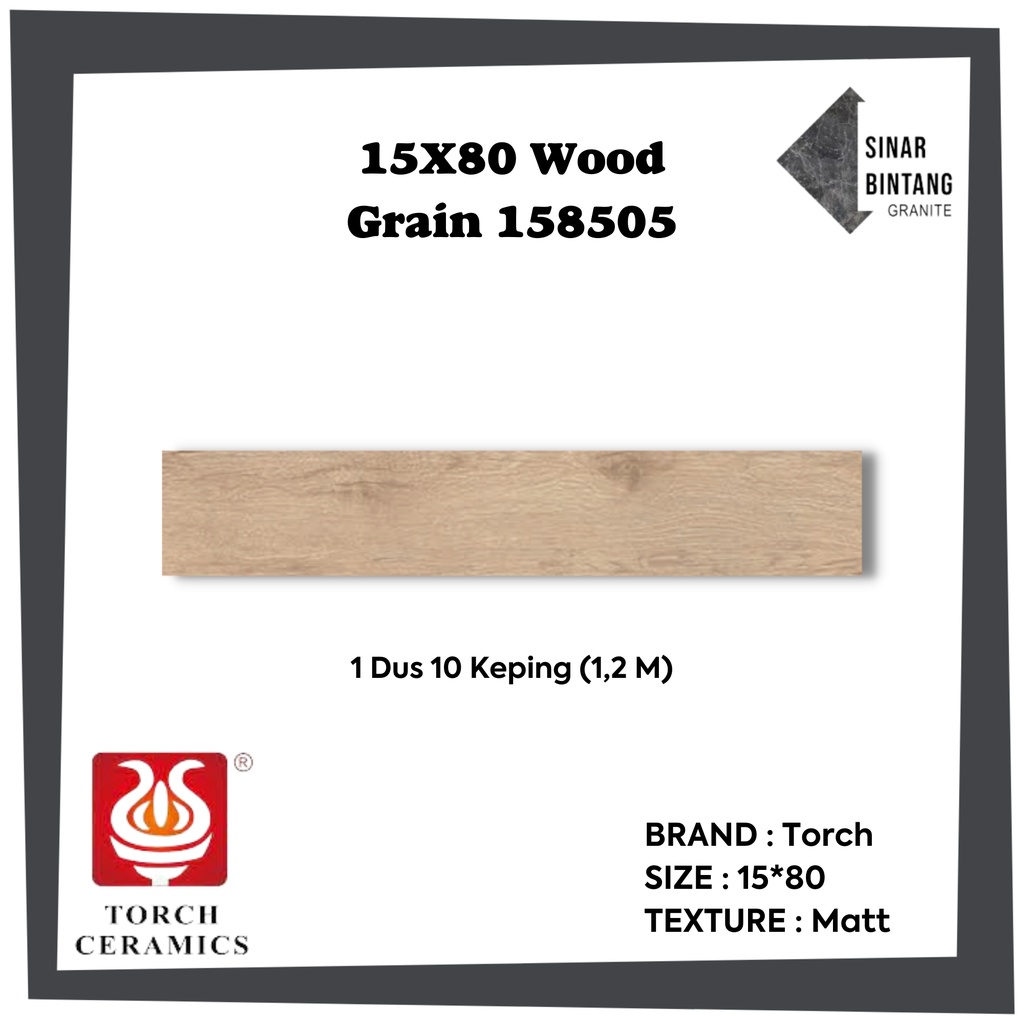 Granit 15X80 | Granite Lantai Wood Grain 158505 TORCH