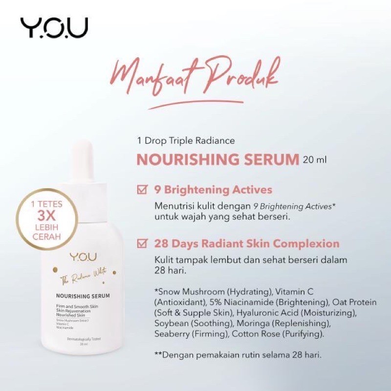 ★ BB ★ Y.O.U The Radiance White Nourishing Serum 20ml - YOU