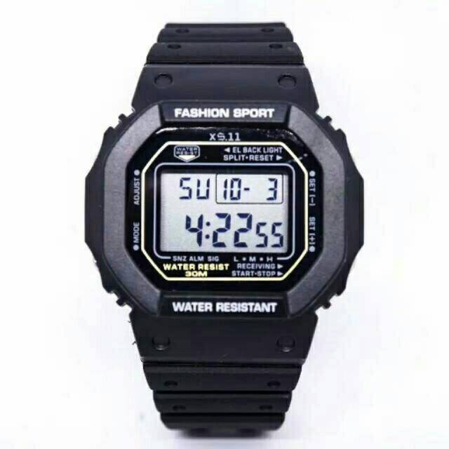 Jam Tangan Wanita/Pria Sporty XS11 Digital Strap Rubber