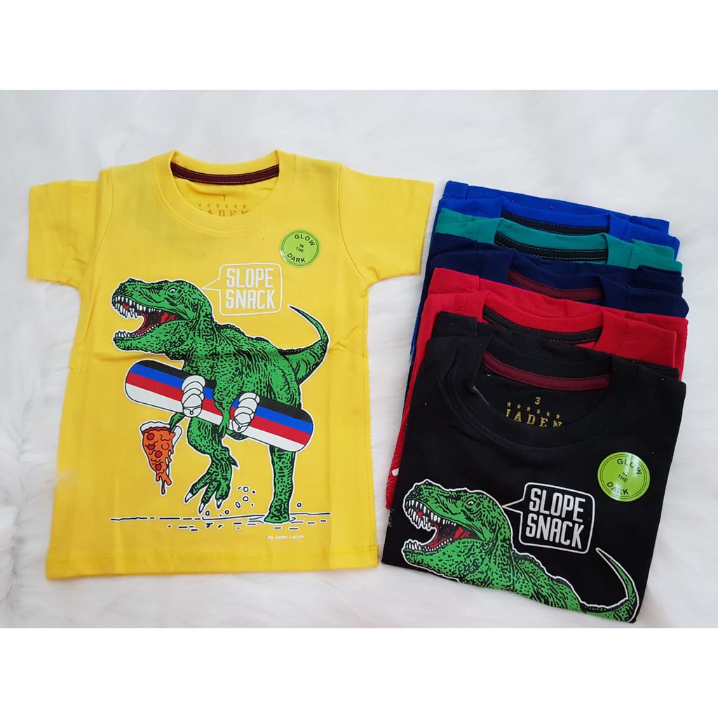  kaos  oblong  DINO baju kaos  anak  anak  tanggung cowok  