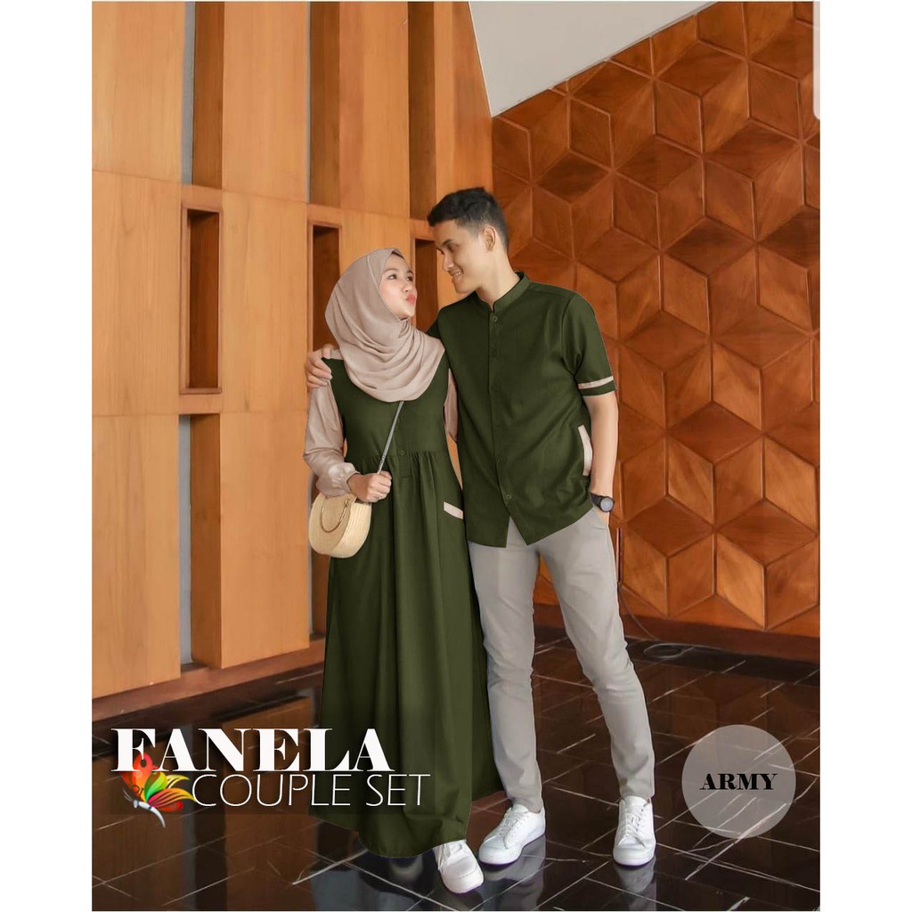 Baju Gamis Kapel  Pasangan Set Couple Suami Istri Kapelan Kondangan kekinian terbaru 2022