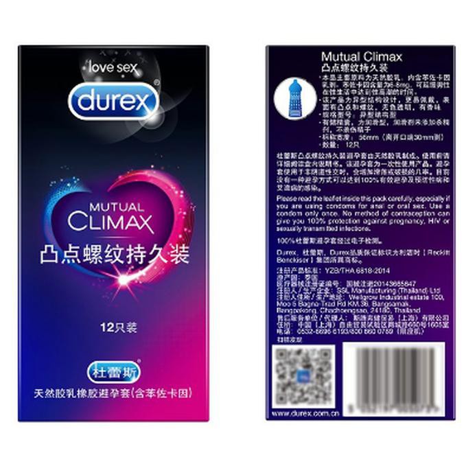 Best Seller - Durex Kondom Mutual Climax Dot Berduri Gerigi 100% Original Isi 12 Pcs