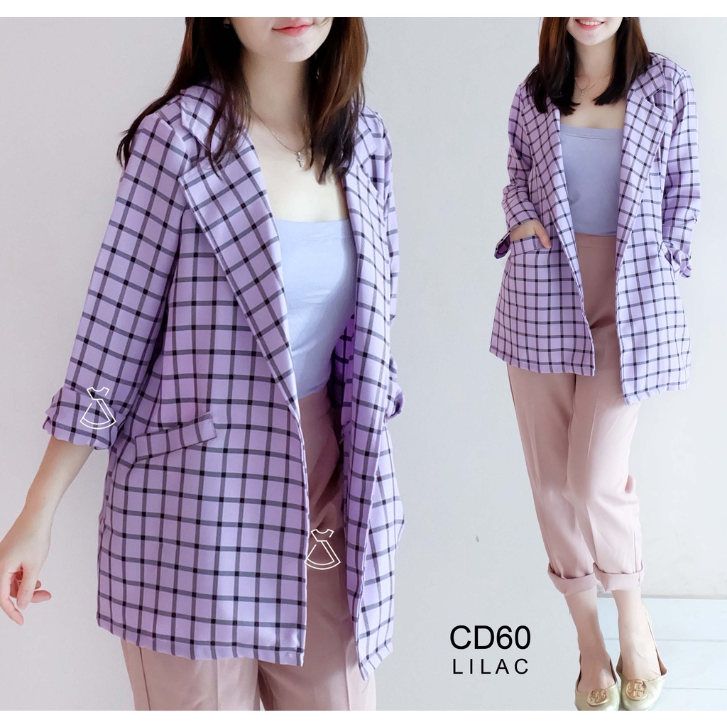 CD60 - Outer Blazer Casual Basic Linen Stylish Korean Look