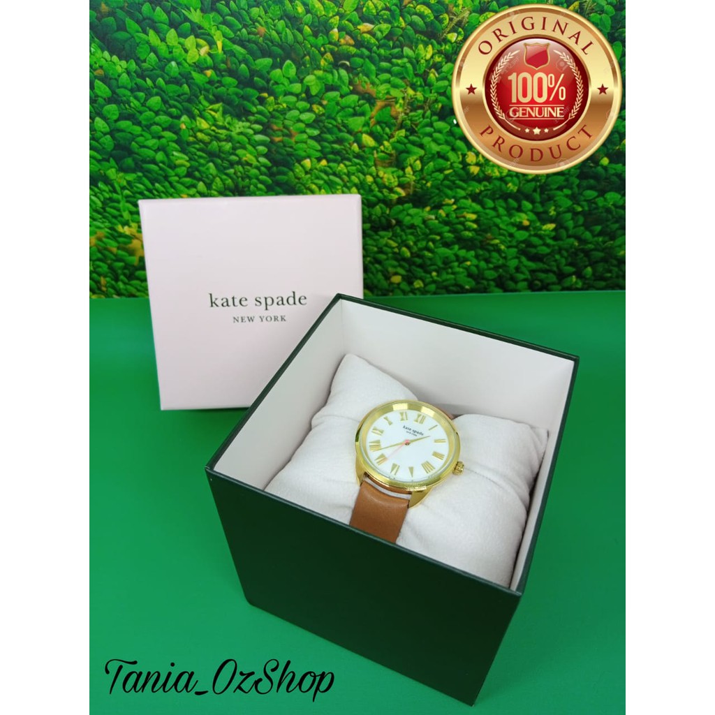 Jam Tangan Wanita Kate Spade Brown Leather Band Original KSW1063