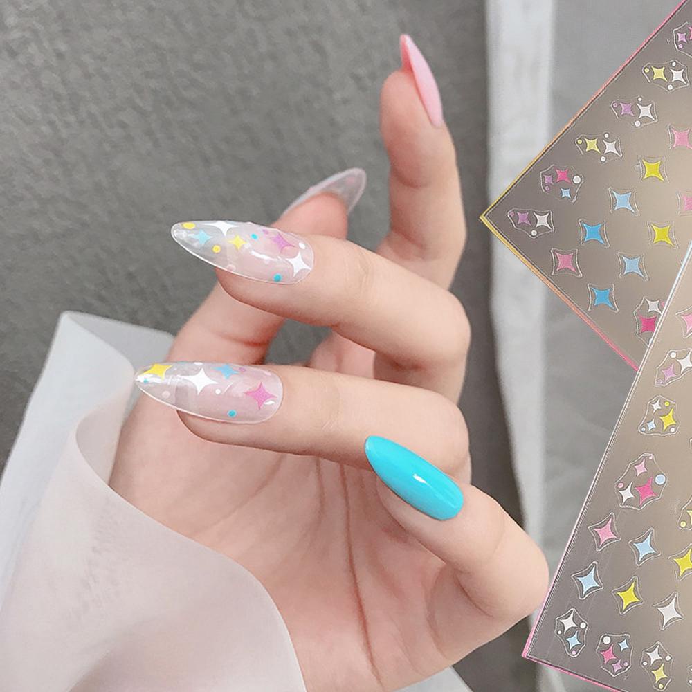 AUGUSTINA Agustina Stiker Nail Art Lucu Decal Star Bear DIY Aksesoris Nail Art