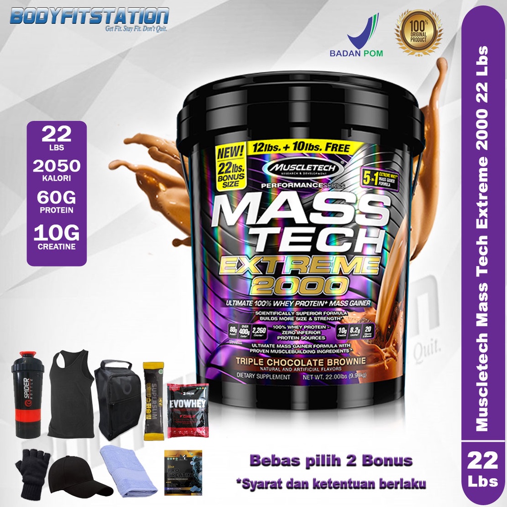 Jual Muscletech Mass Tech 22 Lbs 22lb 22lbs Berat Bulk Bulking Lb Gainer Masstech Protein