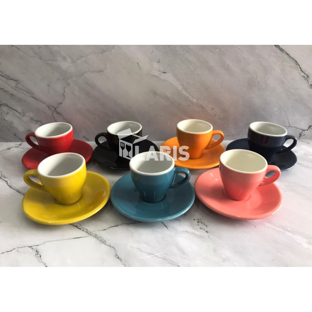 Cangkir Mini Kopi Espresso Keramik Warna 90ml / Cangkir Cafe Restoran Unik