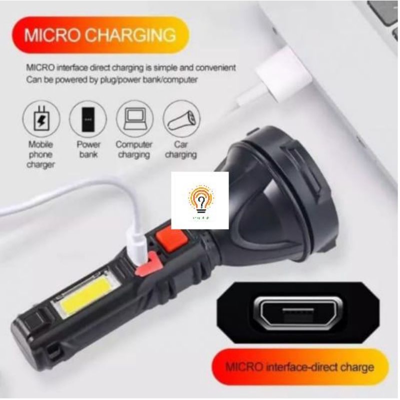 Senter COB USB Charging / Flashlight Senter Super Terang QB 1968 &amp; BL 830