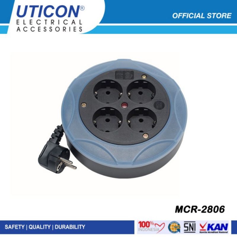 Kabel Roll UTICON 6M MCR-2806 / rol kabel uticon 6 meter / kabel gulung mini 6 meter