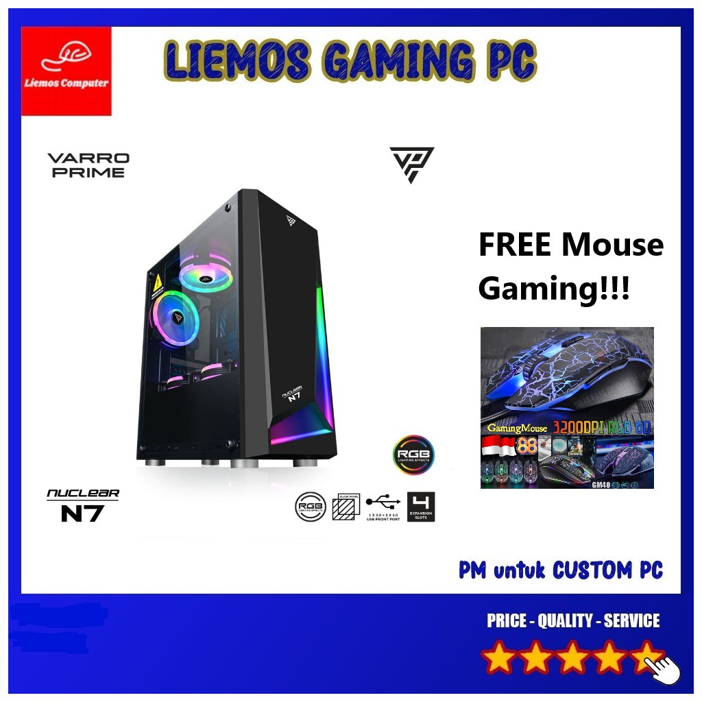 Pc Komputer Gaming Editing Intel Core I5 3470 / I7 3770 RX 6500 XT 4GB DDR6