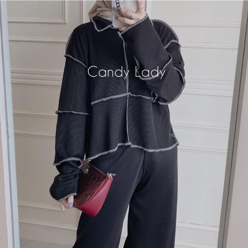 Della Crop Blouse by Candy Lady Store