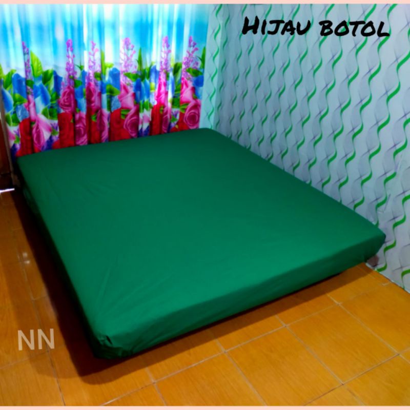 Sprei waterproof polos , sprei anti air-Hijau botol