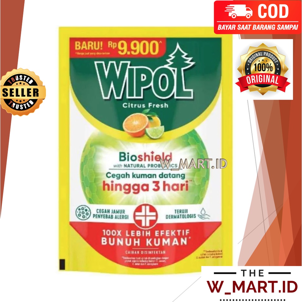 WIPOL KARBON CITRUS FRESH BIOSHIELD PEMBERSIH LANTAI 450 ML