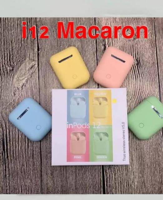 TWS Bluetooth Wireless Earphone Macaron I12 dan inpods3