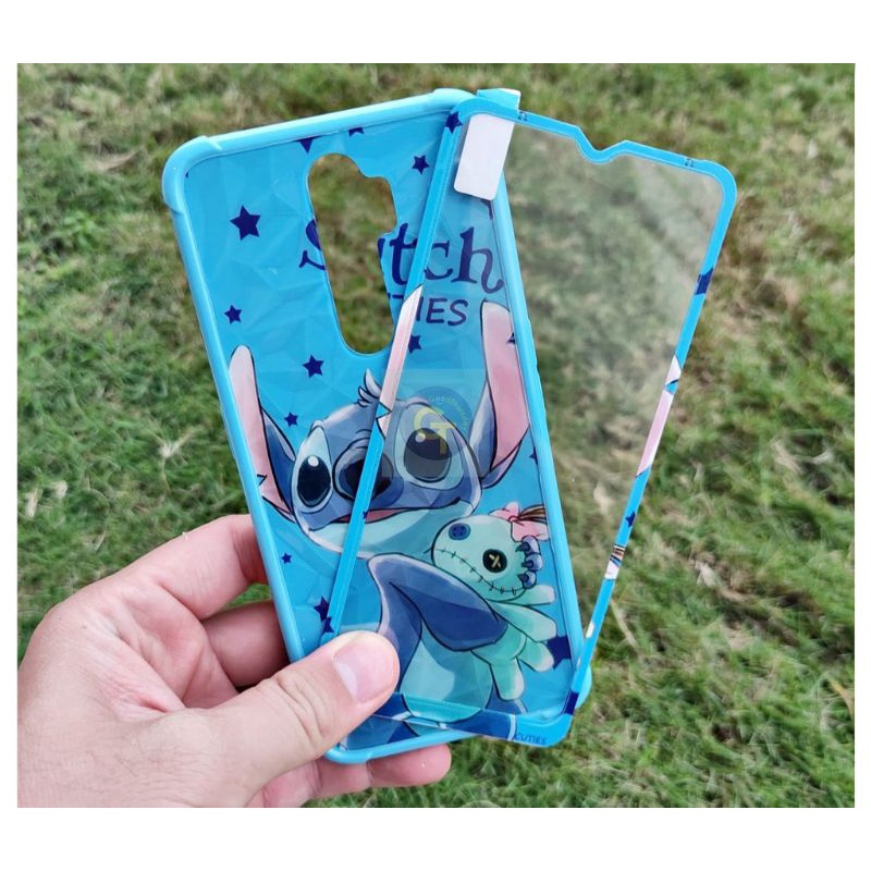 360 Anticrack Diamond Cartoon New + Tempered Glass for Oppo/Vivo/Xiaomi/Samsung