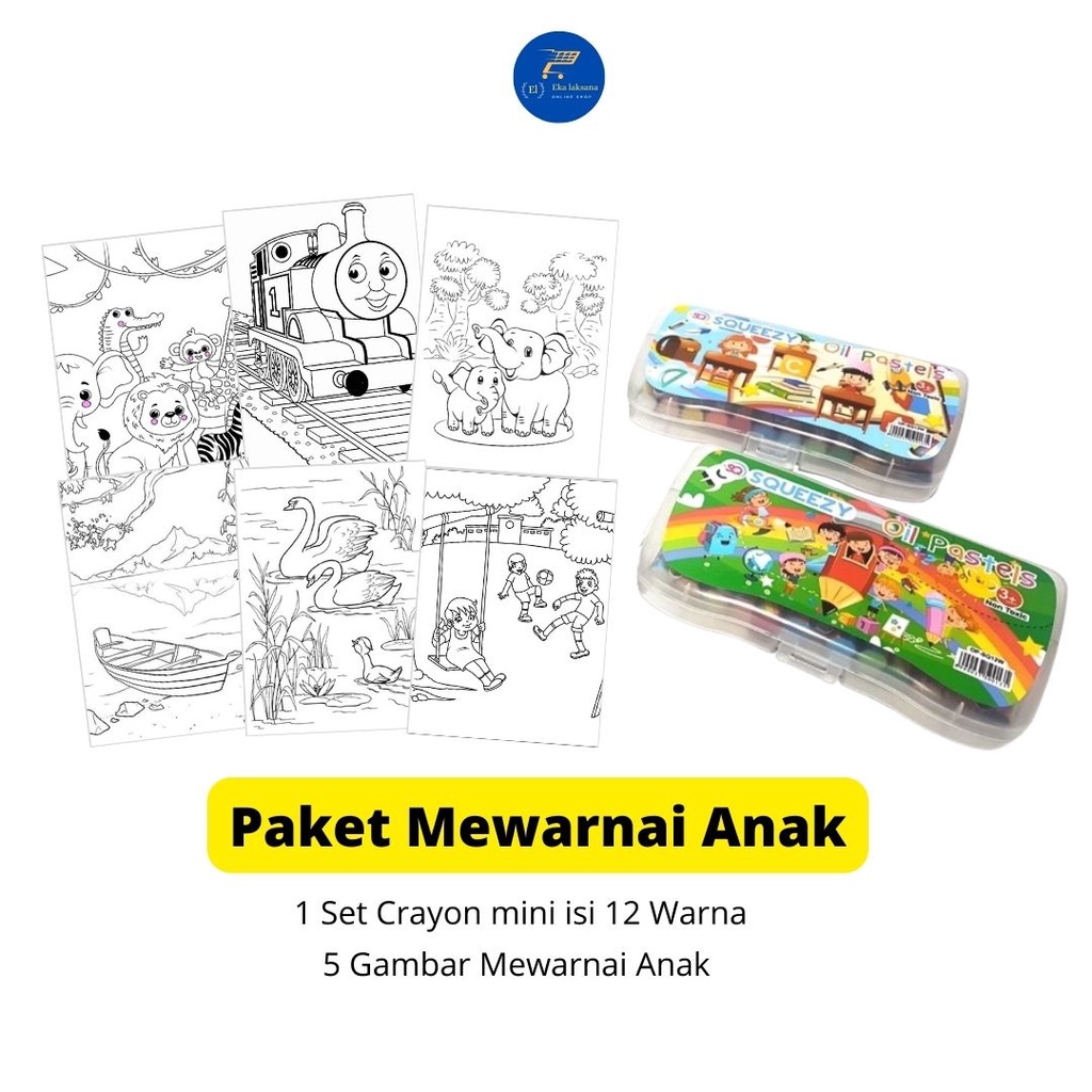 Mainan Edukasi Anak kertas Gambar  Warna Mewarnai