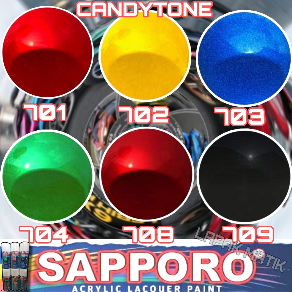 Pilok Sapporo CANDYTONE CANDY MERAH BIRU KUNING HIJAU HITAM 300ML