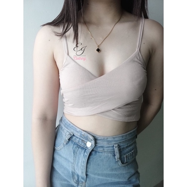 EJ - BR05 - Sling Tanktop / Crop Top / Atasan Wanita Bralette Push Up-BR07 NUDE