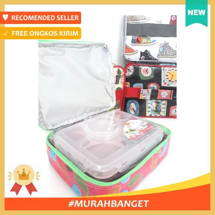 Tas Bekal - Tas Lunch Bag Tas Tempat Makan Muat Yooyee Motif Shabby (Mb00034) - Bekal
