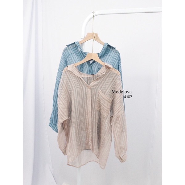 MDLV ~ 4107 SELENA SHIRT CHIFFON SHIRT KEMEJA CHIFFON IMPORT KEMEJA SALUR BLOUSE WANITA FASHION IMPORT