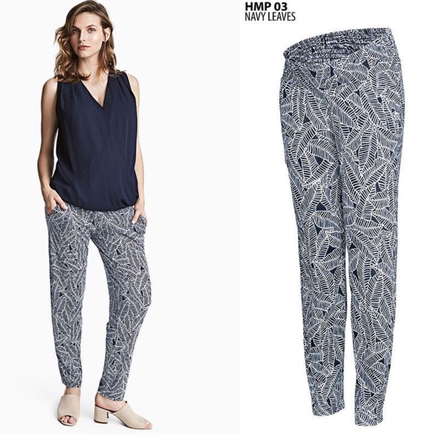 H&M CELANA KULOT PANJANG DOUBLE FRONT POCKET JERSEY VISCOSE BIGSIZE