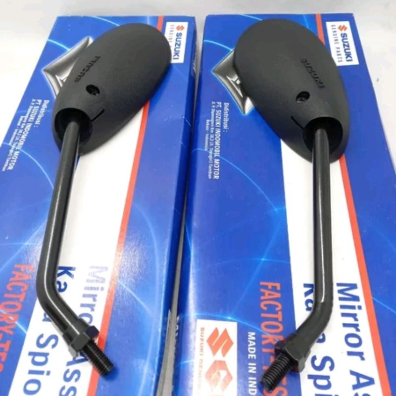 kaca spion satria fu sepasang batang hitam drat 12 original SGP