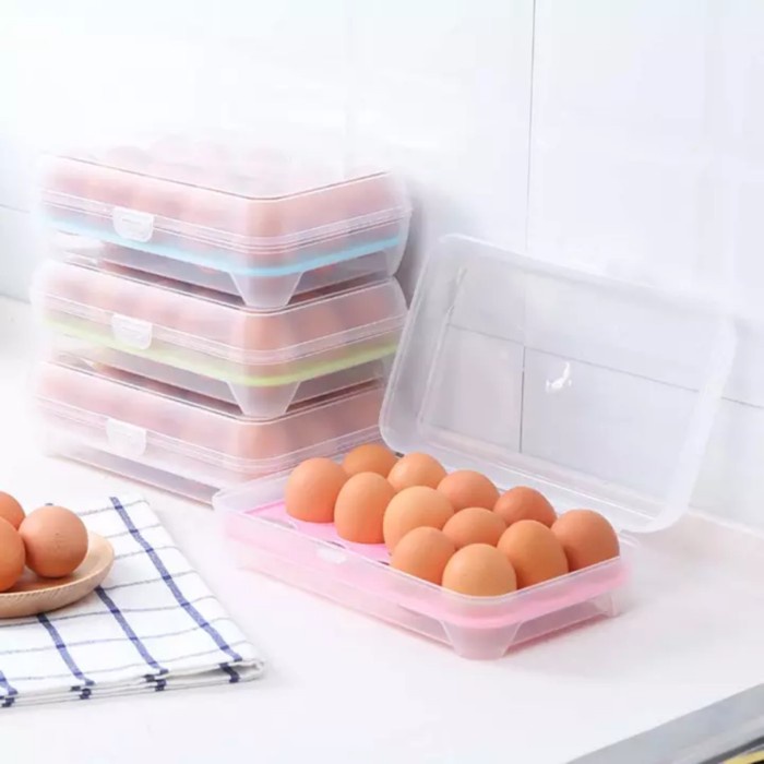 Kotak Telur Egg Box Tempat Penyimpanan Telor Portbale Storage 12 Sekat