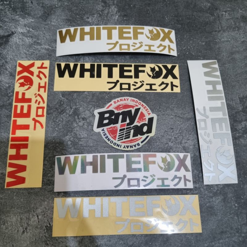 STICKER STIKER WHITEFOX PROJECT EDITION STICKER HELM MOTOR CUTTING