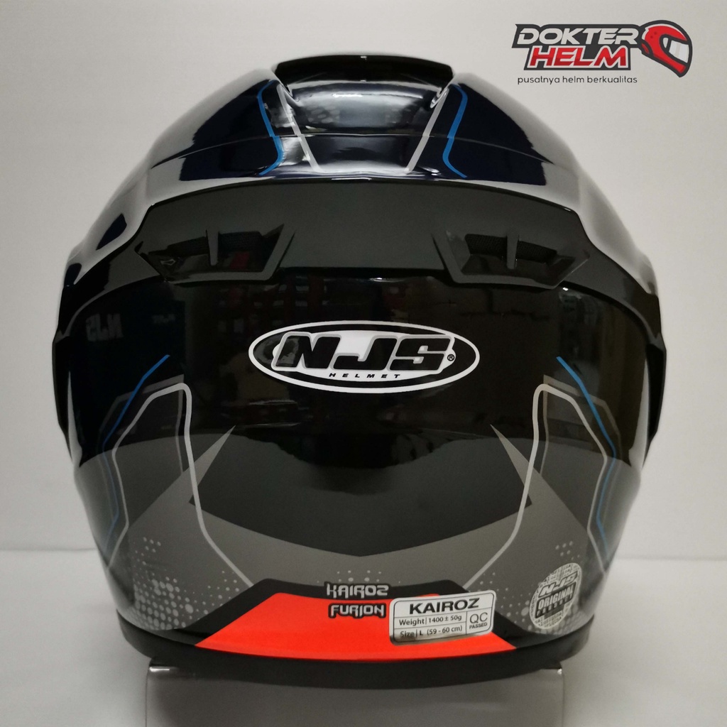 HELM HALF FACE NJS MOTIF KAIROZ KAIROS FURION BLACK ORANGE DOUBLE VISOR HELMET-2