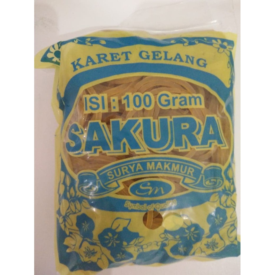 karet gelang kuning kecil/ karet gelang isi 100 gram