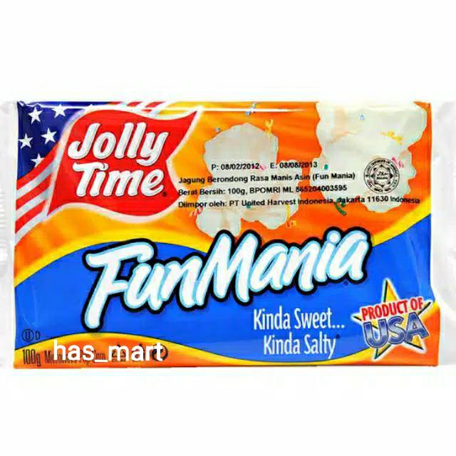 

JOLLY TIME POPCORN 100gr Fun Mania