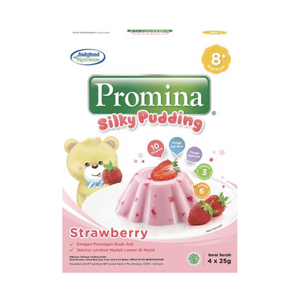 Promina Silky Pudding Puding Strawberry Stroberi 100g