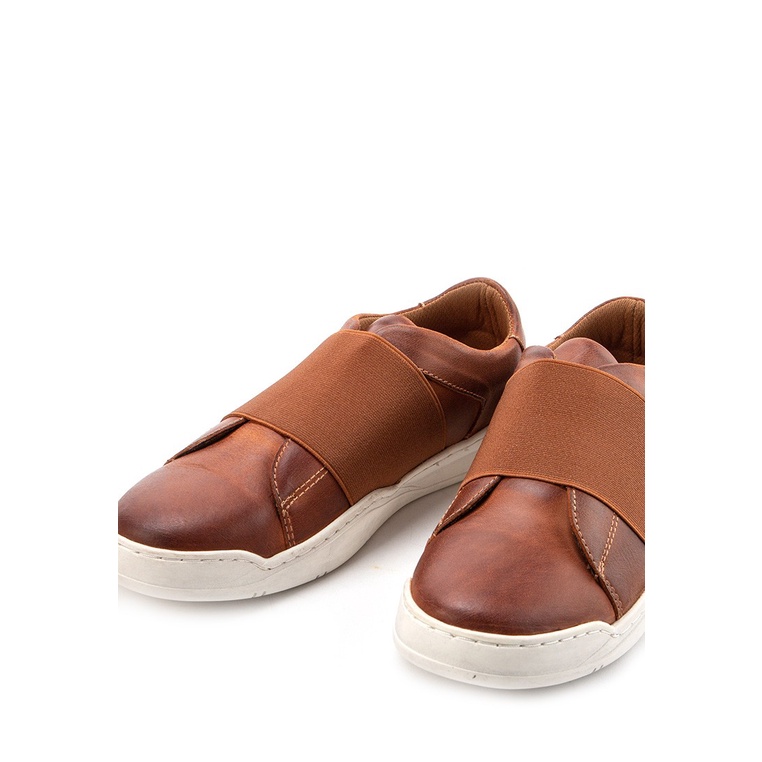 SEPATU SLIP ON JIM JOKER PRIA ORIGINAL CASUAL KULIT ASLI COKLAT JJ16