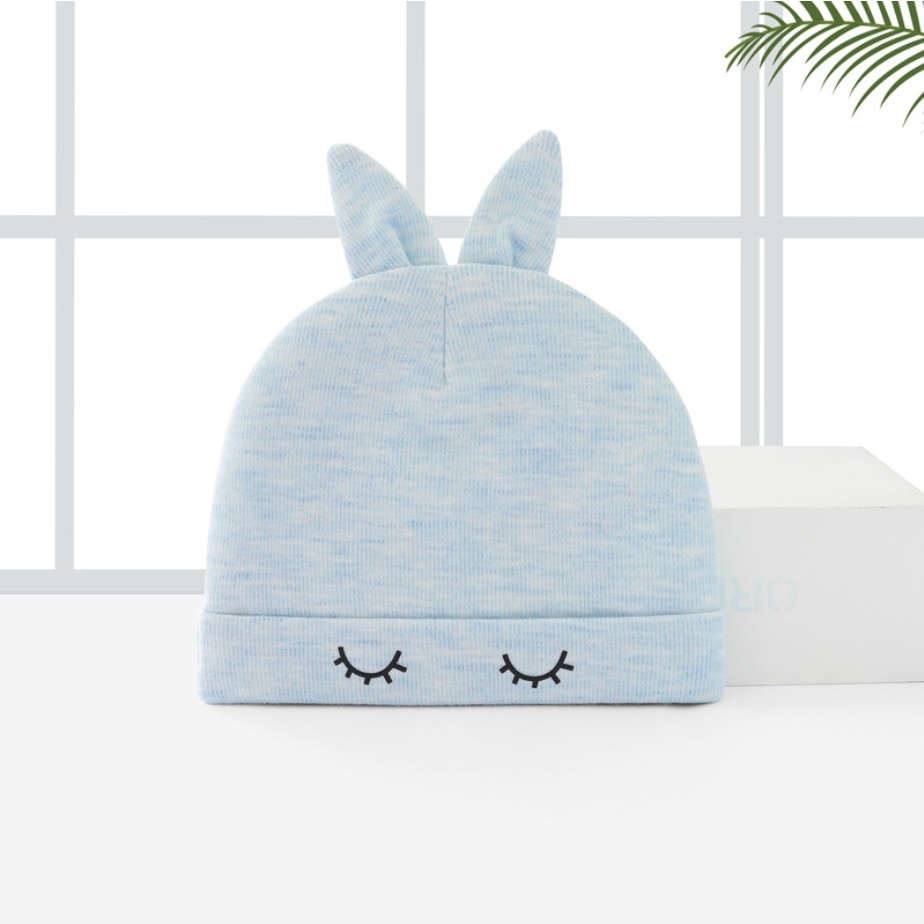 Topi rajut anak / kupluk bayi telinga kelinci mata tidur