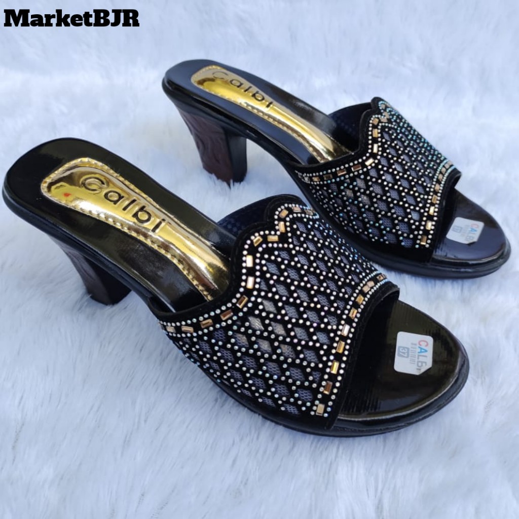 Sandal Calbi Laser Sandal Teplek Wanita Distro Selop elastis Flat/sandal slop cewek Murah