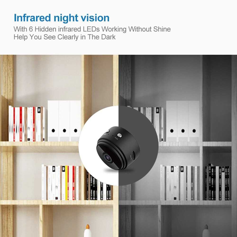 Mini WiFi IP Camera CCTV Night Vision Wide Angle 1080P