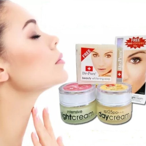 DR-PURE (DAY CREAM + NIGHT CREAM) - FREE BEAUTY WHITENING SOAP/N008297