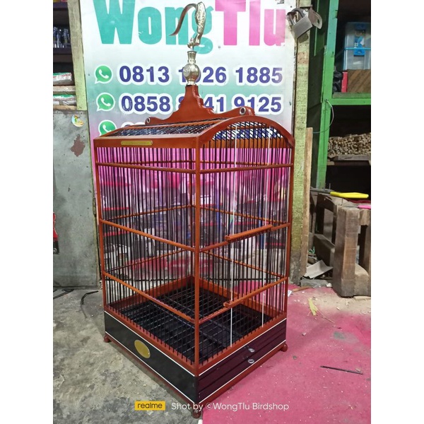 Sangkar Burung Kotak Lis Plong Akrilik